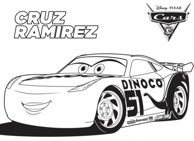 Coloriage Cars 53 Avec Cruz Ramirez Dessin Gratuit à Imprimer