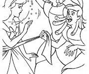 Coloriage Anastasie et Javotte querellent avec Cendrillon