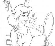 Coloriage Cendrillon avec les souris