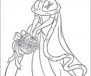 Coloriage Cendrillon ceuille des fruits