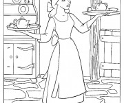 Coloriage Cendrillon en grand ménage