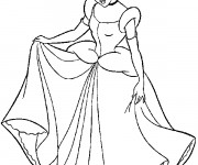 Coloriage Cendrillon en robe de soirée