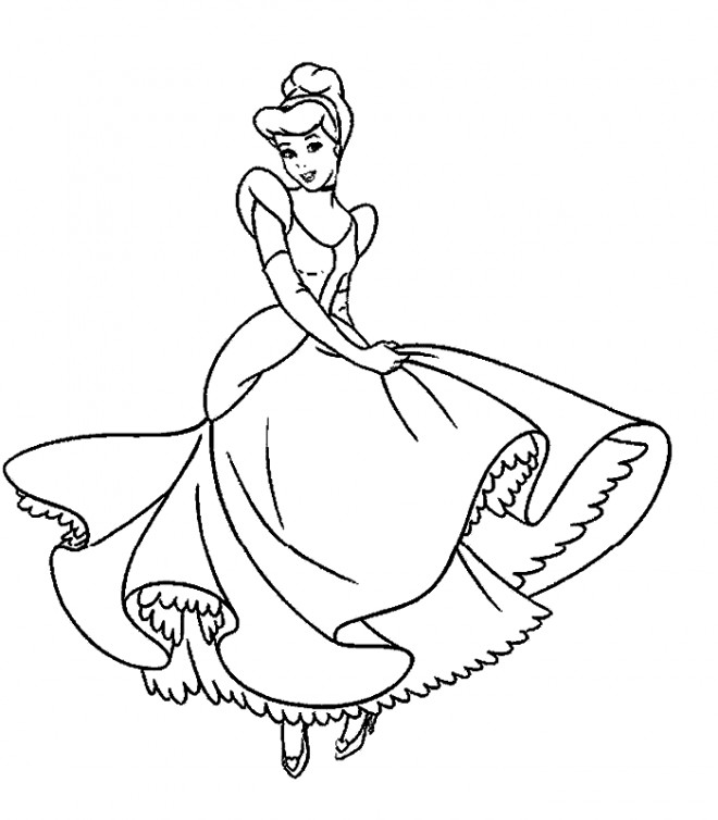 Coloriage Cendrillon en une simple robe dessin gratuit à cendrillon en une simple robe 2222