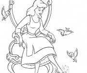 Coloriage Cendrillon et son soulier en vair