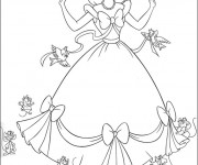 Coloriage Cendrillon se prépare pour le bal