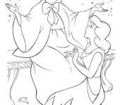 Coloriage La fée et Cendrillon