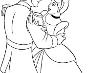 Coloriage et dessins gratuit La Prince charmant  et Cendrillon à imprimer