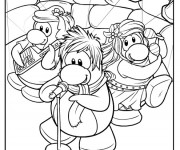 Coloriage Club Penguin à découper