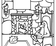Coloriage et dessins gratuit Club Penguin à la maison à imprimer