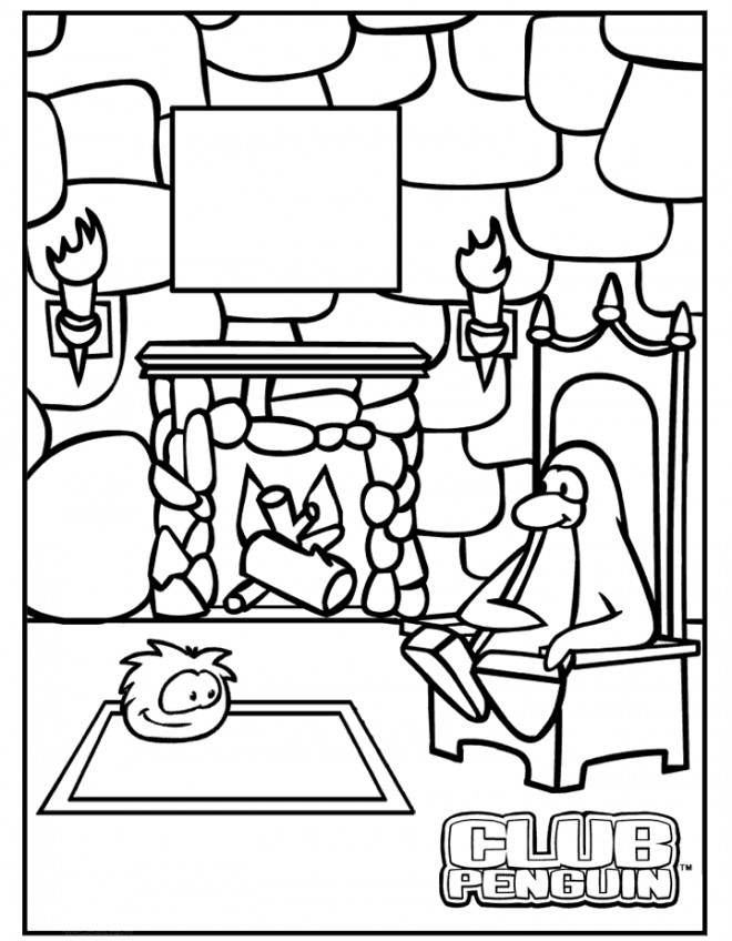 Coloriage et dessins gratuits Club Penguin à la maison à imprimer