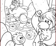 Coloriage Club Penguin à télécharger