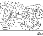 Coloriage Club Penguin en Hawaii