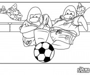 Coloriage Club Penguin et le Football