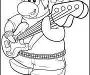 Coloriage Club Penguin guitariste