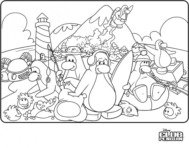 Coloriage et dessins gratuits Club Penguin humoristique à imprimer