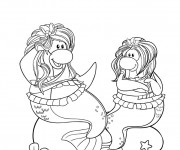 Coloriage Club Penguin sirènes de mers