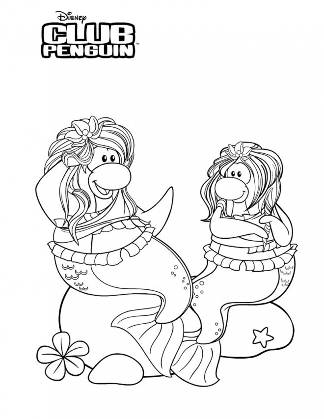 Coloriage et dessins gratuits Club Penguin sirènes de mers à imprimer