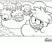 Coloriage et dessins gratuit Club Penguin sur les nuages à imprimer