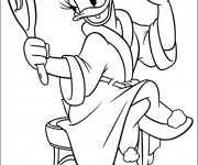 Coloriage Daisy brosse ses plumes