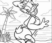 Coloriage Daisy dans la plage