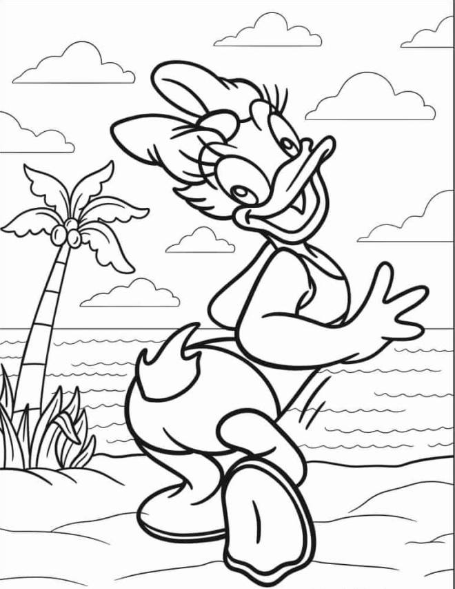 Coloriage et dessins gratuits Daisy dans la plage à imprimer