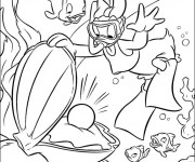Coloriage Daisy d&eacute;couvre une perle en nageant