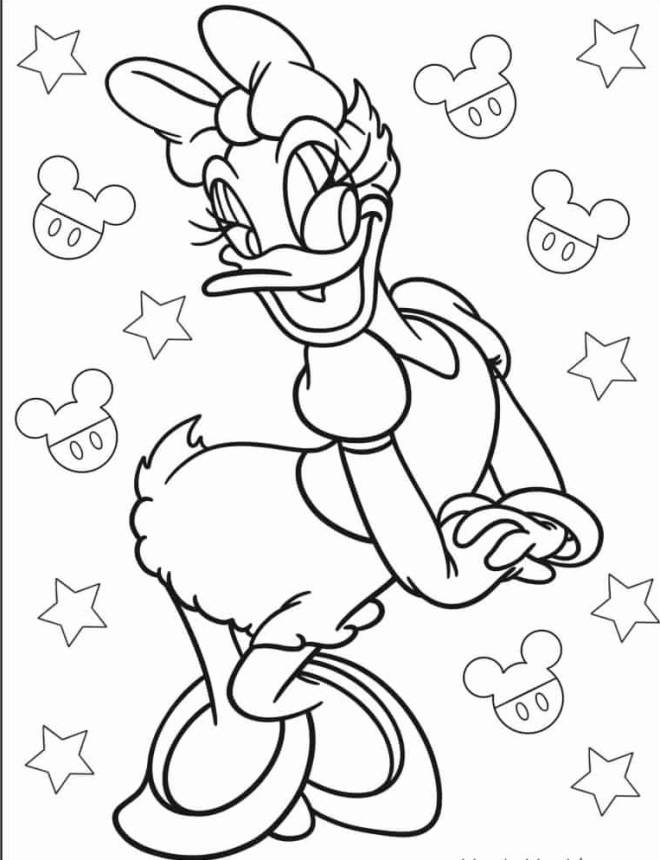 Coloriage et dessins gratuits Daisy Duck Kawaii à imprimer