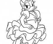 Coloriage Daisy en robe de flamenco