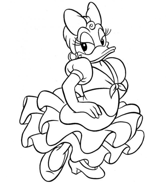 Coloriage et dessins gratuits Daisy en robe de flamenco à imprimer