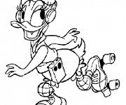 Coloriage Daisy entrain de s'amuser