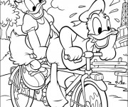 Coloriage Daisy et Donald se promènent