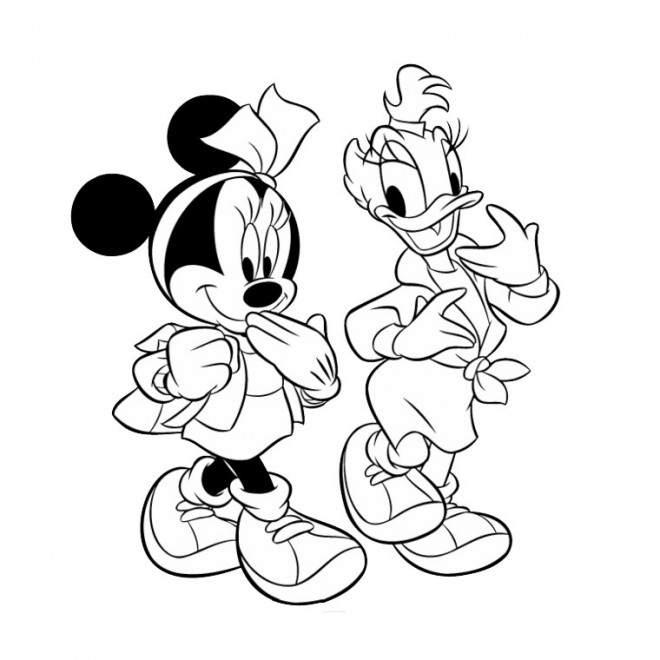 Coloriage et dessins gratuits Daisy et Minnie à imprimer