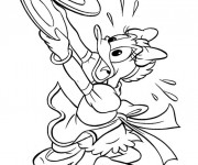 Coloriage Daisy fait tomber une assiette