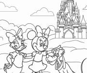 Coloriage Daisy, Minnie et Pluto de Disney
