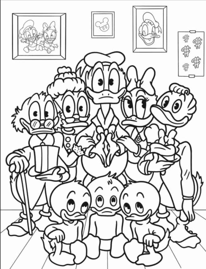 Coloriage et dessins gratuits La famille de Daisy Duck à imprimer