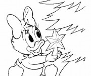 Coloriage La petite Daisy en Noël