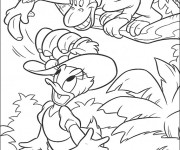 Coloriage Le singe vole les bananes de Daisy