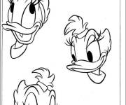 Coloriage T&ecirc;te de Daisy de Disney
