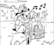 Coloriage Dingo chante