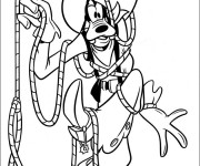 Coloriage Dingo coinc&eacute; entre les cordes