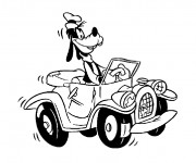Coloriage Dingo conduit une petit voiture