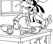 Coloriage Dingo coupe des oignions