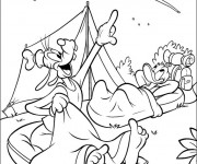 Coloriage Dingo en camping