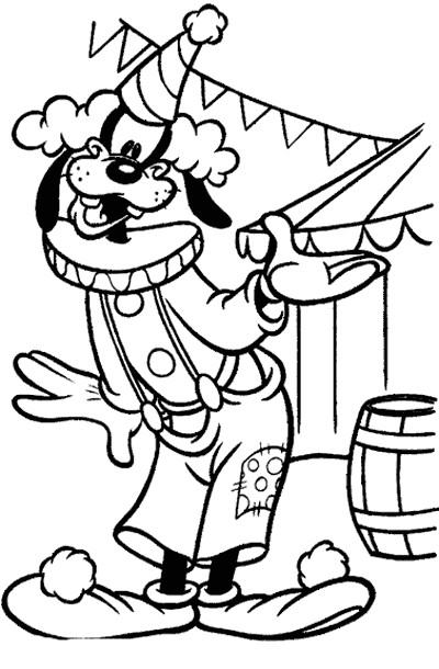 Coloriage et dessins gratuits Dingo en tant que clown à imprimer