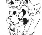 Coloriage Dingo et Mickey avec les jumelles
