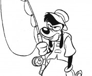 Coloriage Dingo fait de la p&ecirc;che