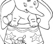 Coloriage et dessins gratuit Dumbo en cirque à imprimer