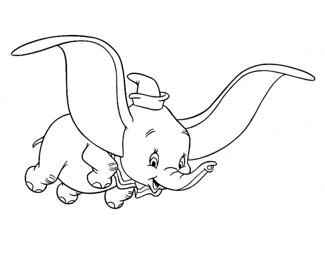 Coloriage et dessins gratuits Dumbo entrain de voler à imprimer