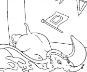 Coloriage et dessins gratuit Dumbo est tombé à imprimer