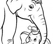 Coloriage Dumbo et Madame Jumbo disney